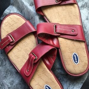 Long knee black boots new. Red dr. Shill  new slipper